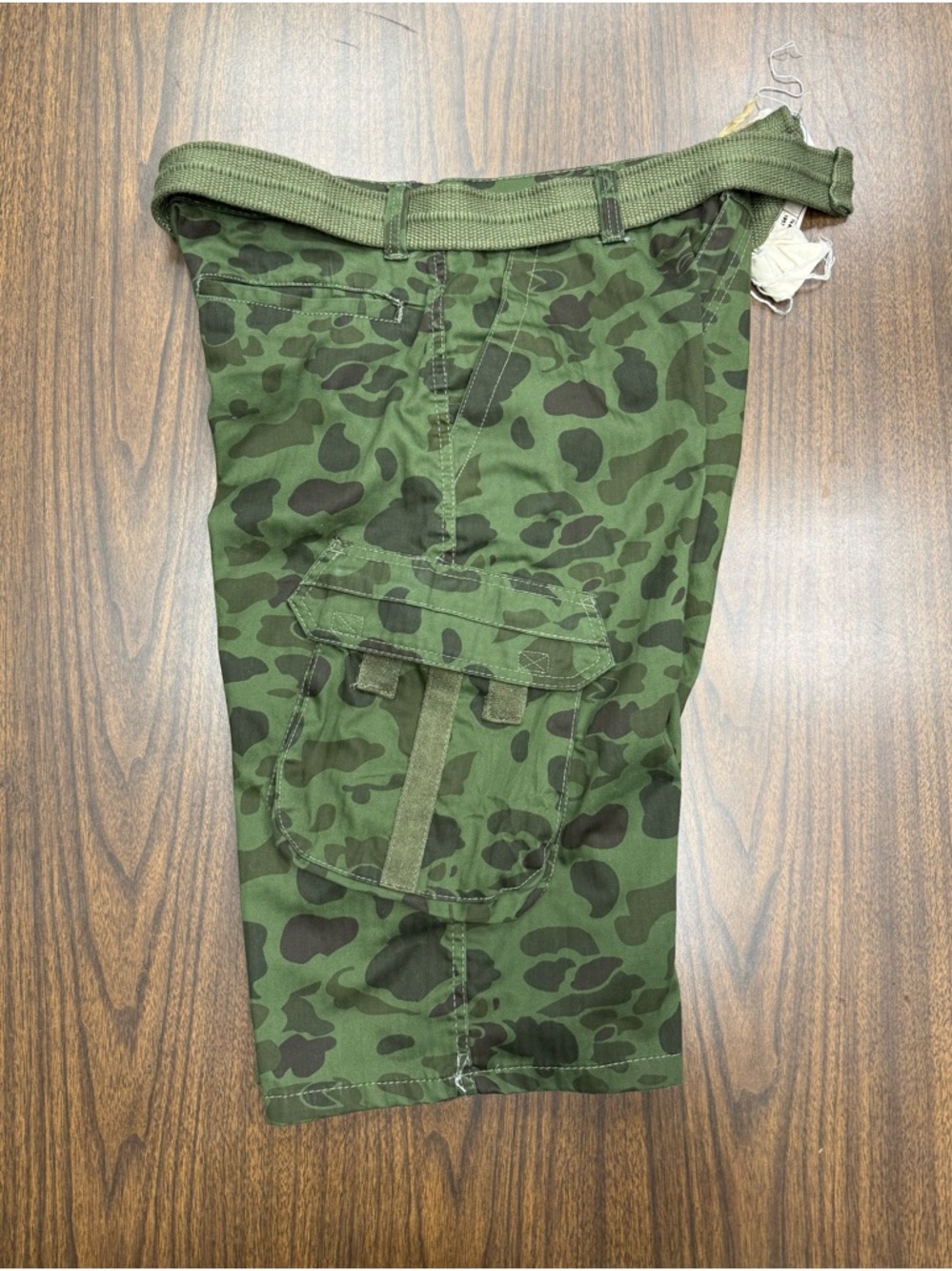 GS115 Men's Camo Cargo Shorts-Olive Green-NWT Size 34 - Picture 8 of 11
